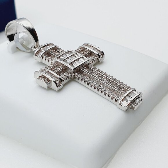 "925 Sterling Silver Plated CZ Pendant, EVBRS607 - Picture 10 of 11